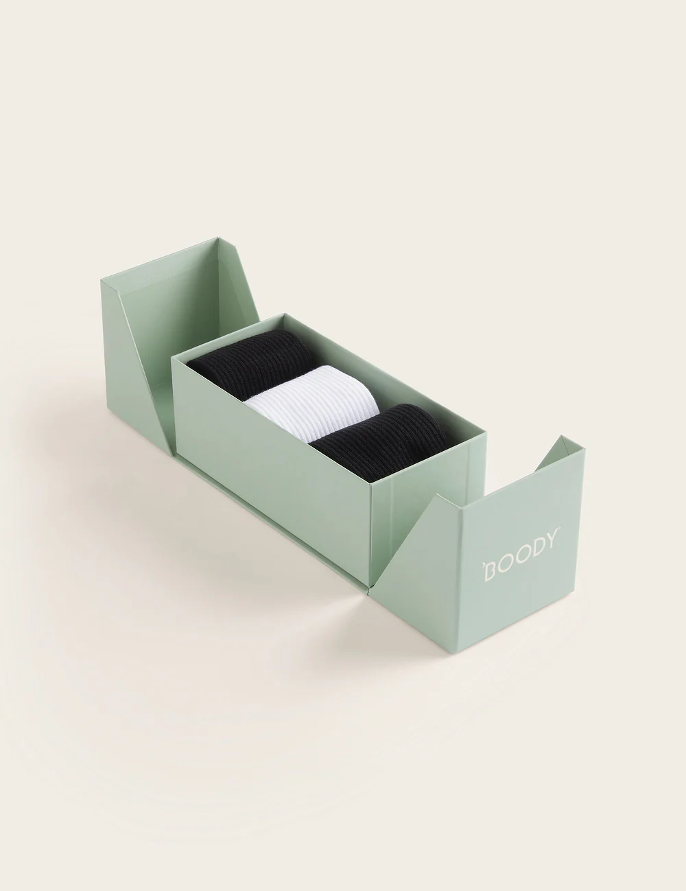 3-Pack Giftbox - Cushioned Crew Socks - Black/White/Black - Image 3