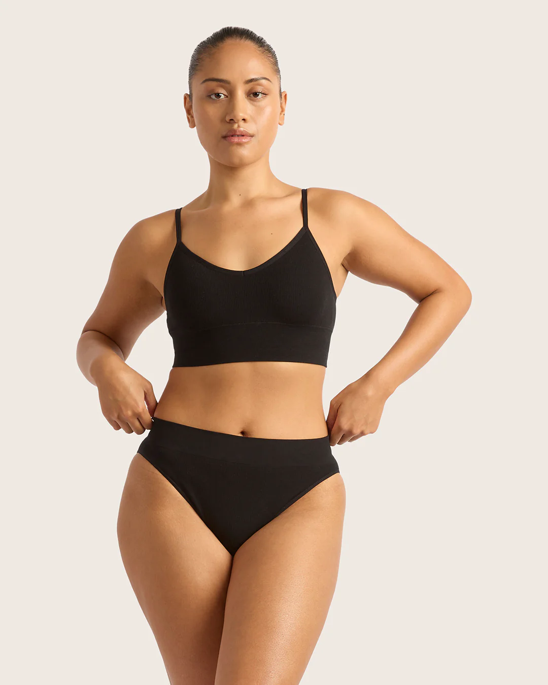 LYOLYTE Ribbed High Leg Briefs - Black - Image 5