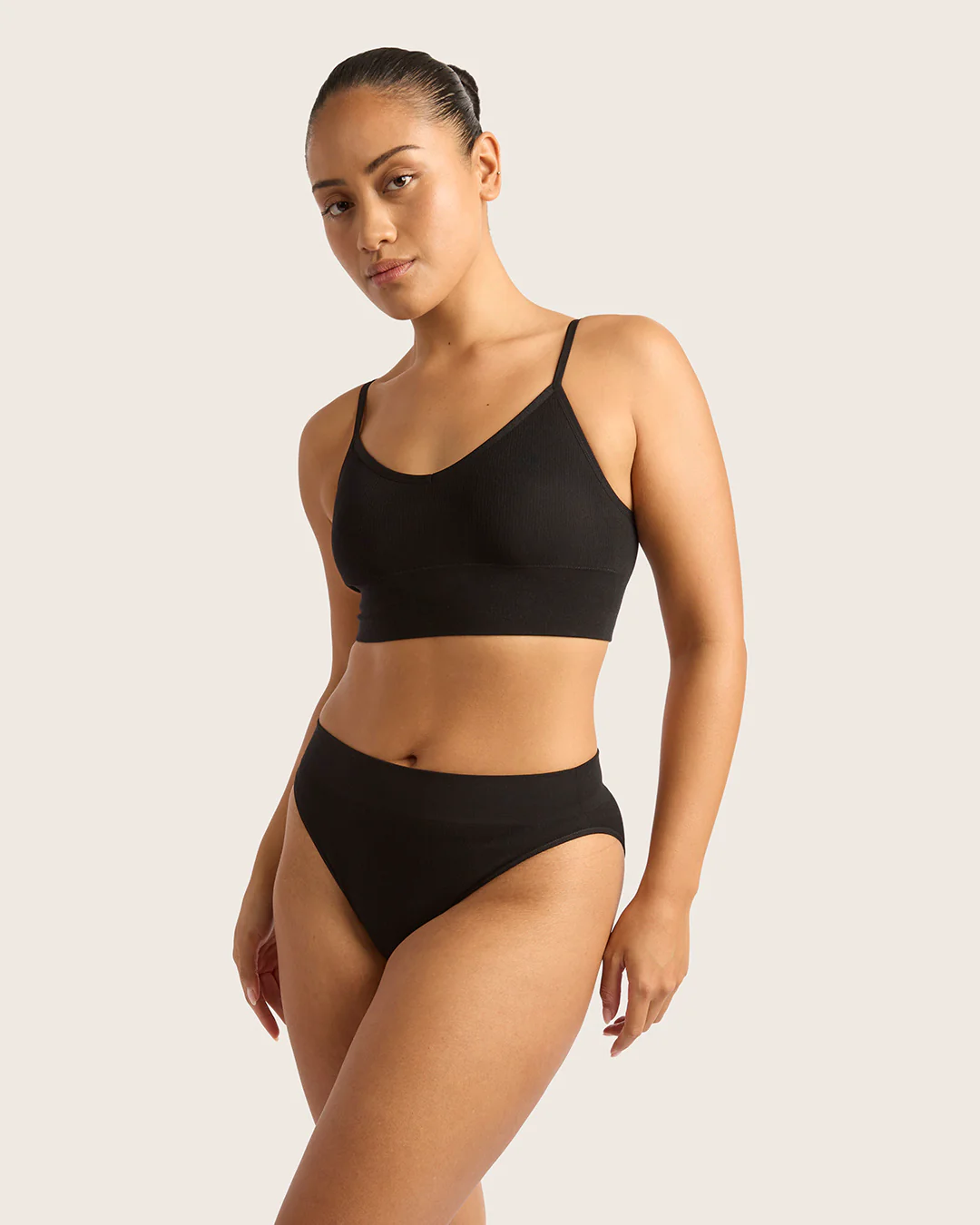 LYOLYTE Ribbed High Leg Briefs - Black - Image 6