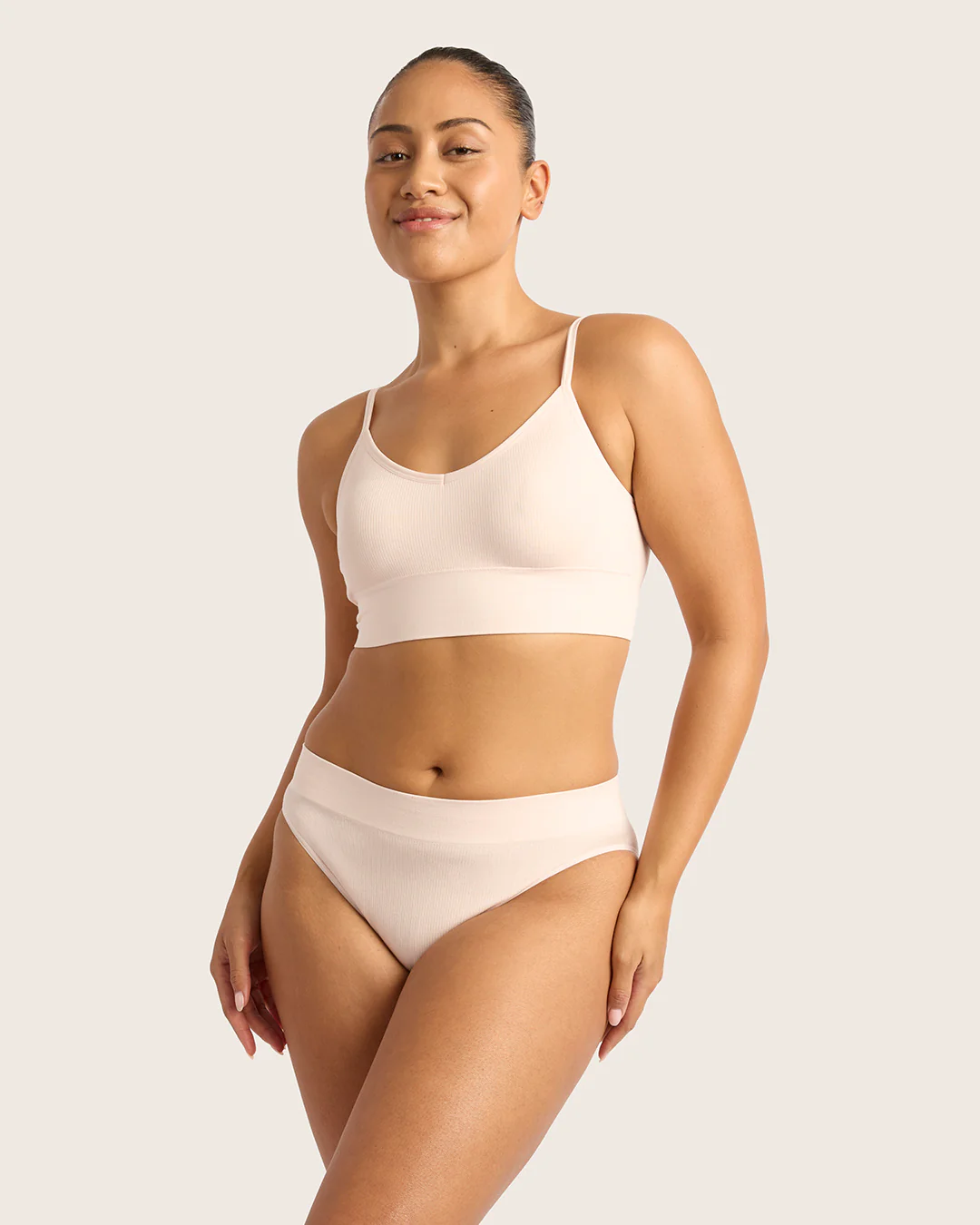 LYOLYTE Ribbed High Leg Briefs - Powder Pink - Image 12