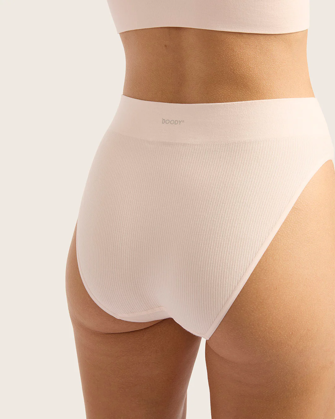 LYOLYTE Ribbed High Leg Briefs - Powder Pink - Image 4