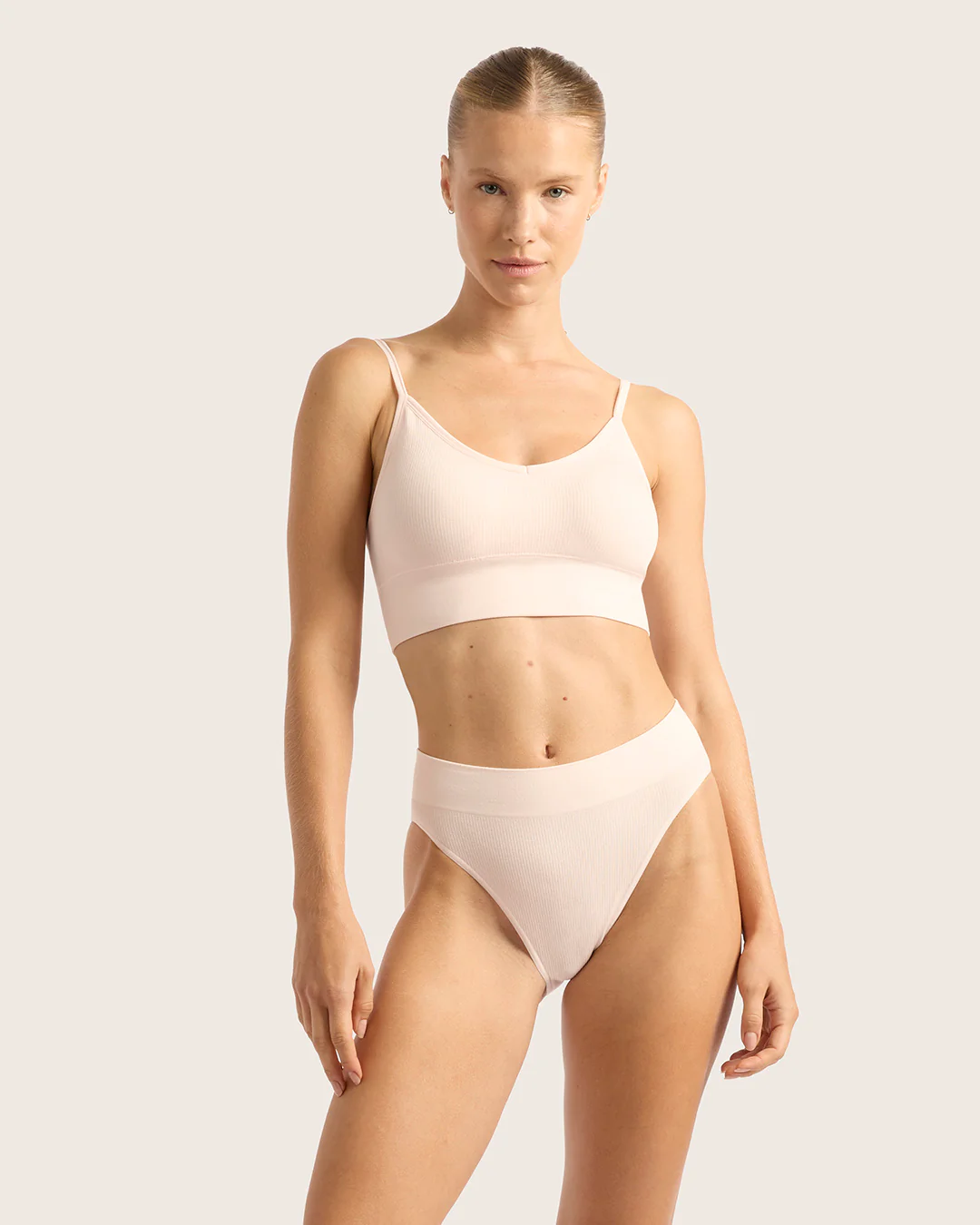 LYOLYTE Ribbed High Leg Briefs - Powder Pink - Image 5