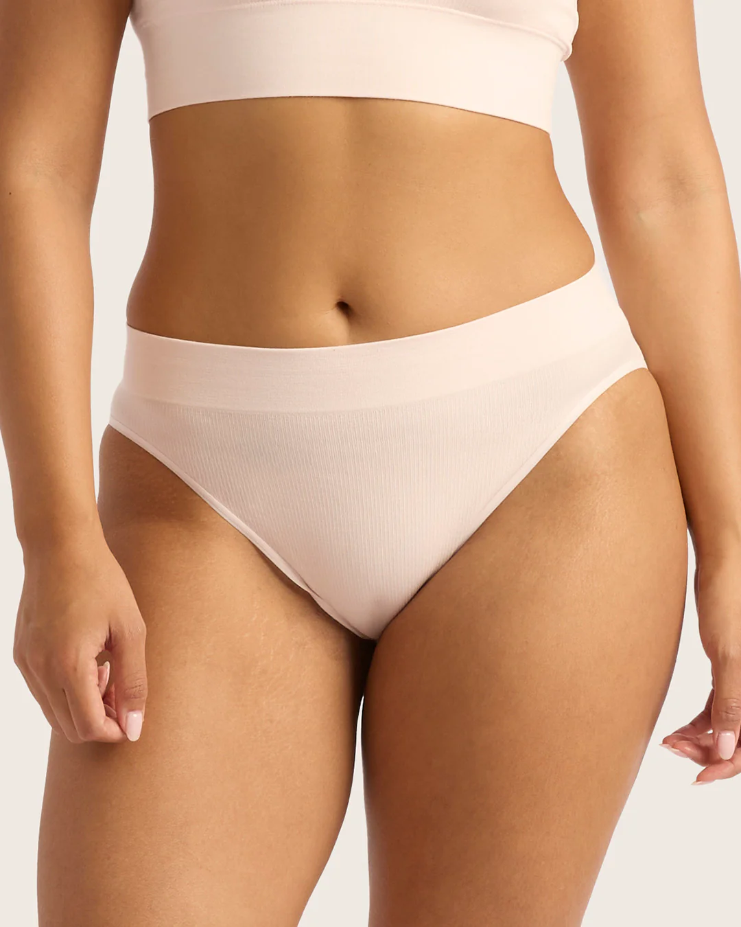 LYOLYTE Ribbed High Leg Briefs - Powder Pink - Image 7