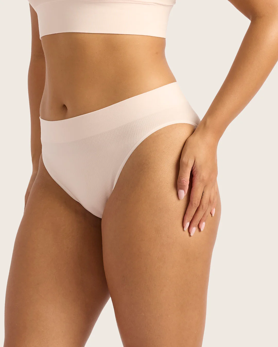 LYOLYTE Ribbed High Leg Briefs - Powder Pink - Image 9