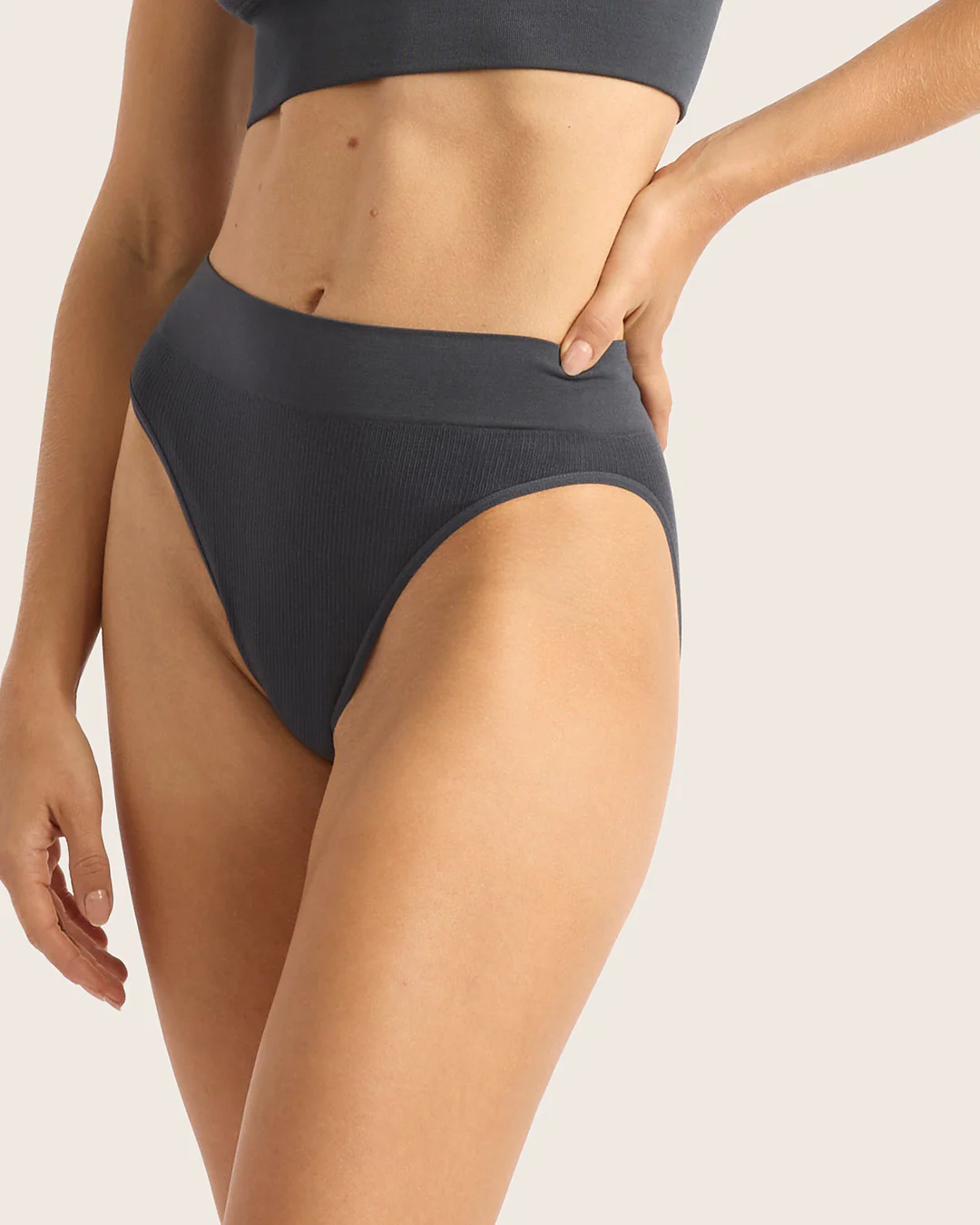 LYOLYTE Ribbed High Leg Briefs - Storm - Image 3