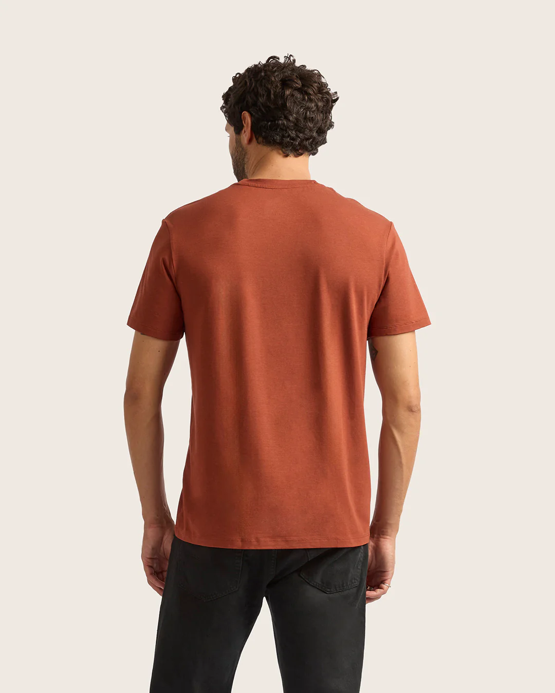 Men's Classic Crew Neck T-Shirt - Rust - Image 3