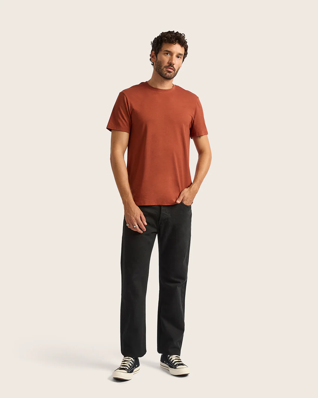 Men's Classic Crew Neck T-Shirt - Rust - Image 4