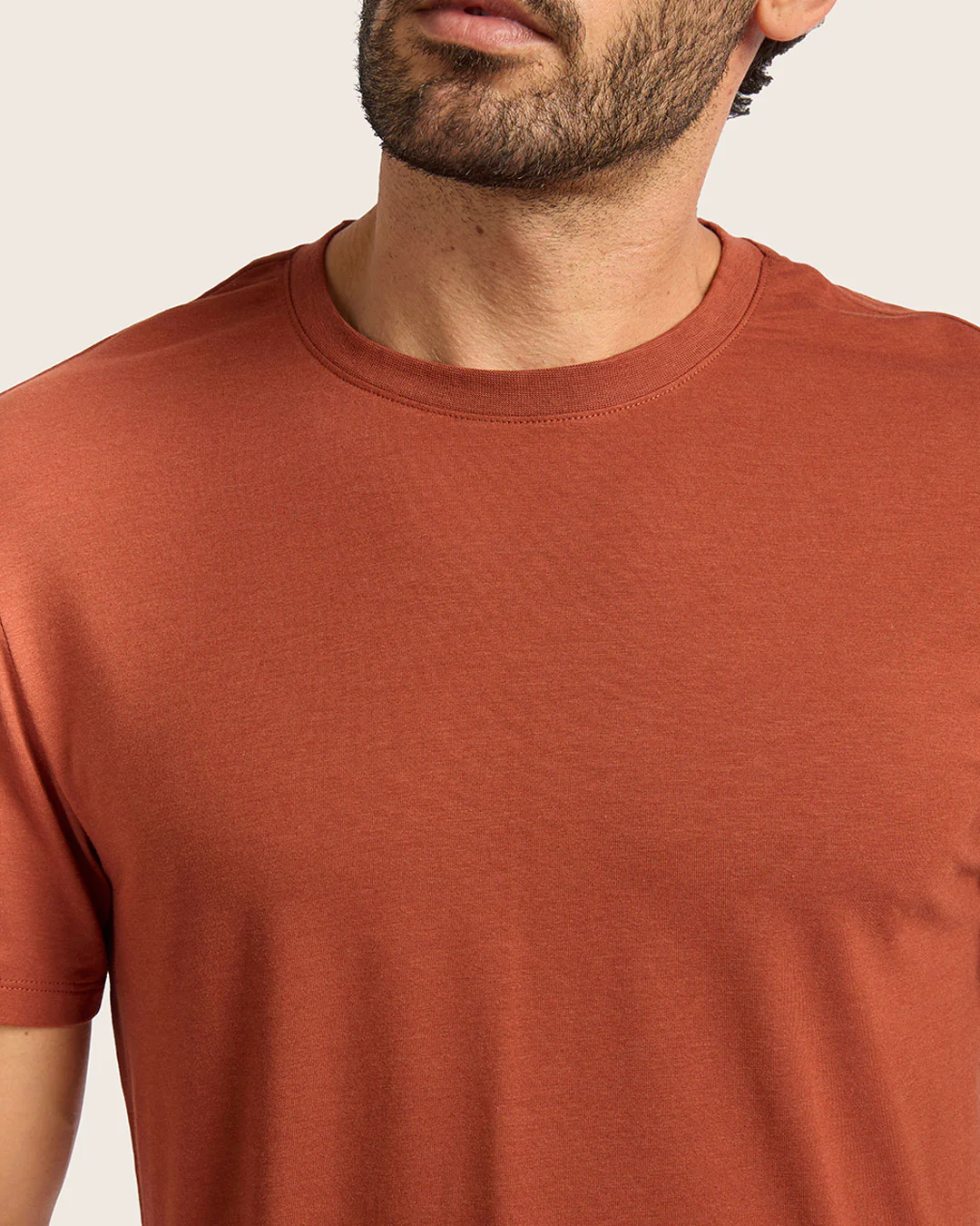 Men's Classic Crew Neck T-Shirt - Rust - Image 5