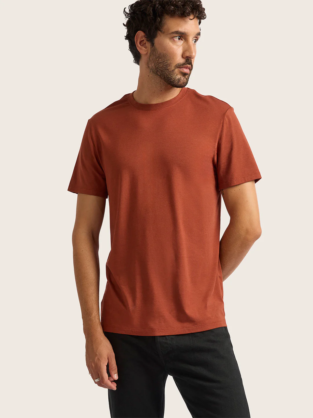 Men's Classic Crew Neck T-Shirt - Rust - Image 6