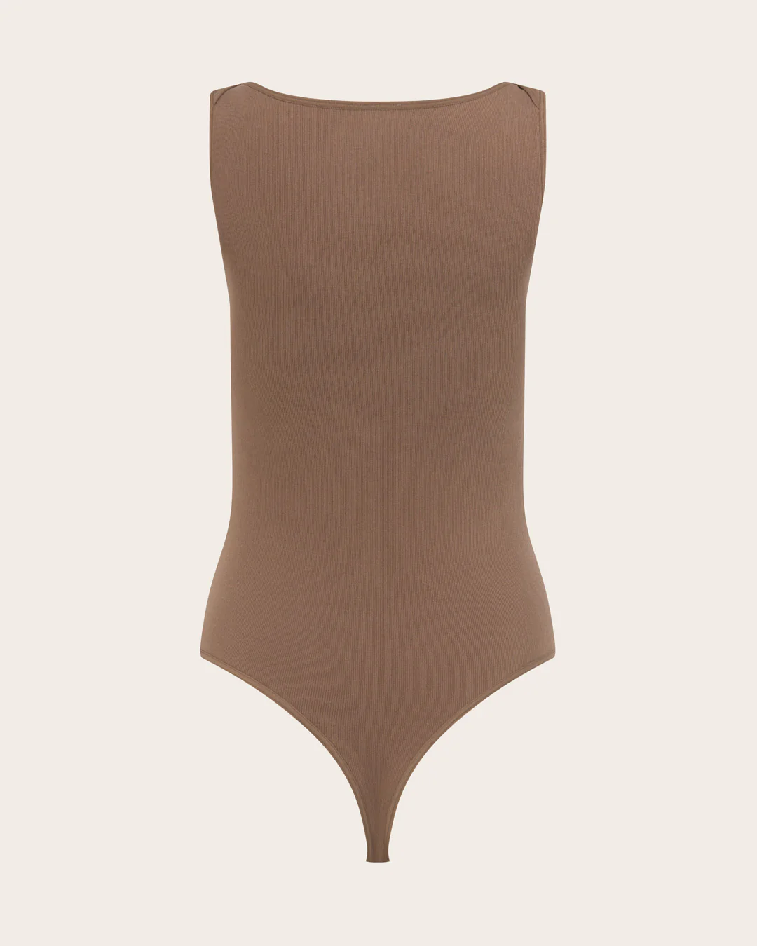 Ribbed Boat Neck Bodysuit - Taupe - Image 14