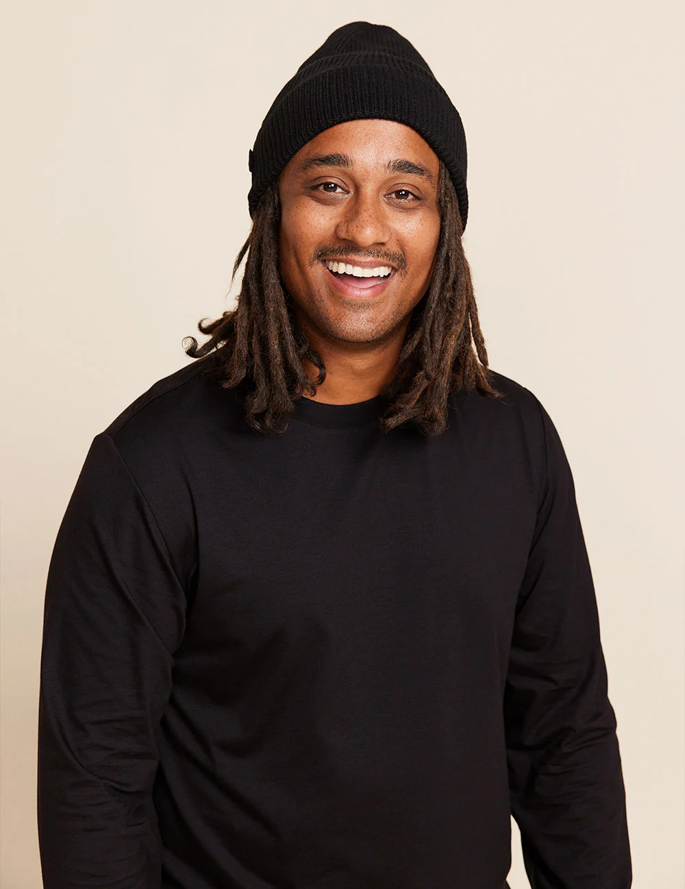 Ribbed Knit Beanie - Black - Image 4