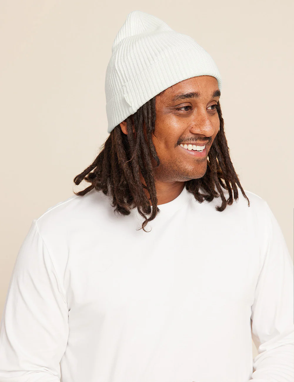 Ribbed Knit Beanie - Natural White - Image 5