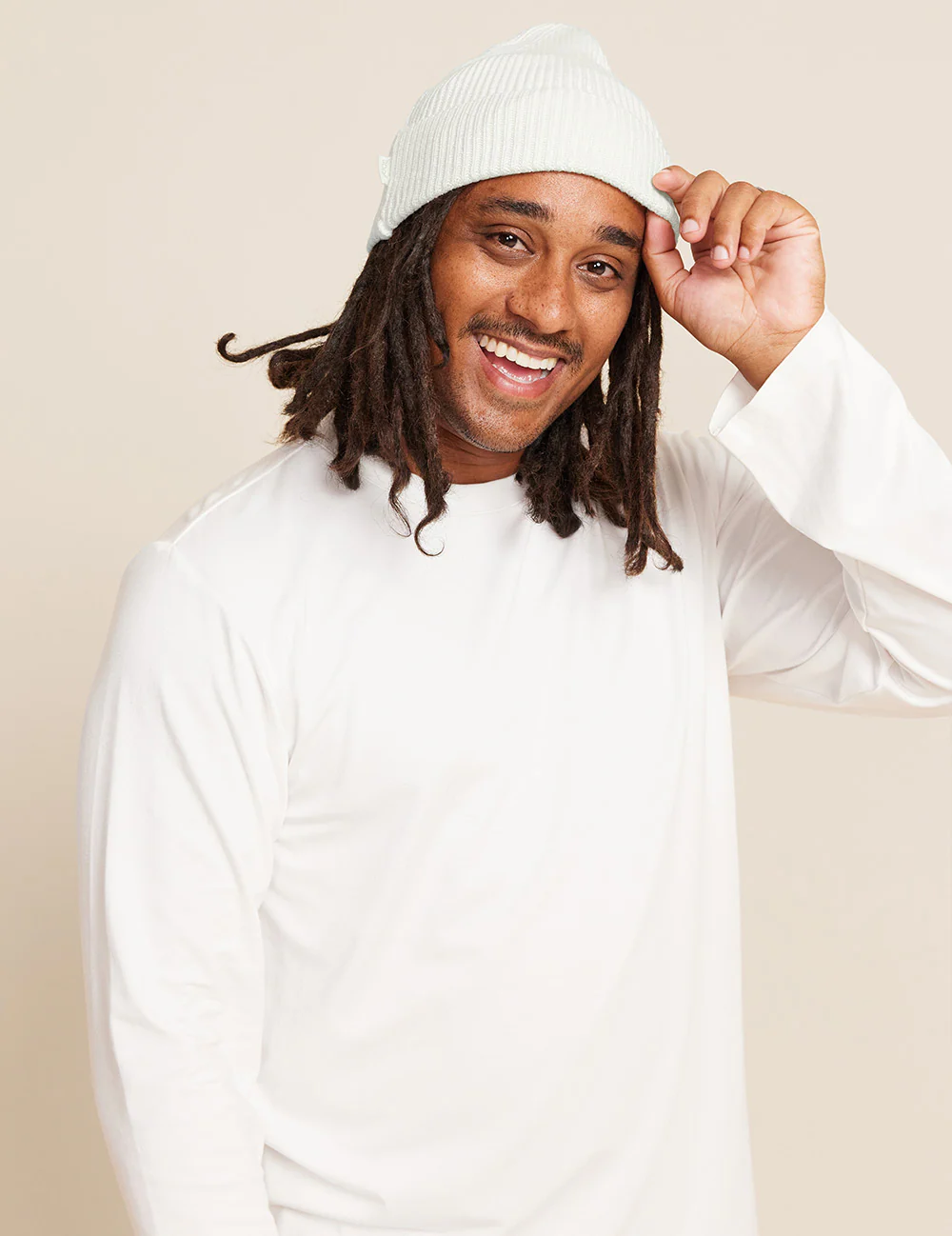 Ribbed Knit Beanie - Natural White - Image 6