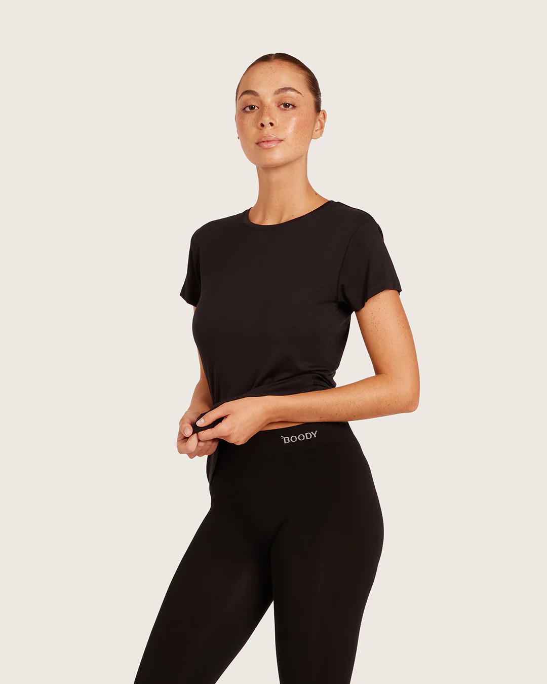 Women's Base Layer Crew Neck T-Shirt - Black - Image 3
