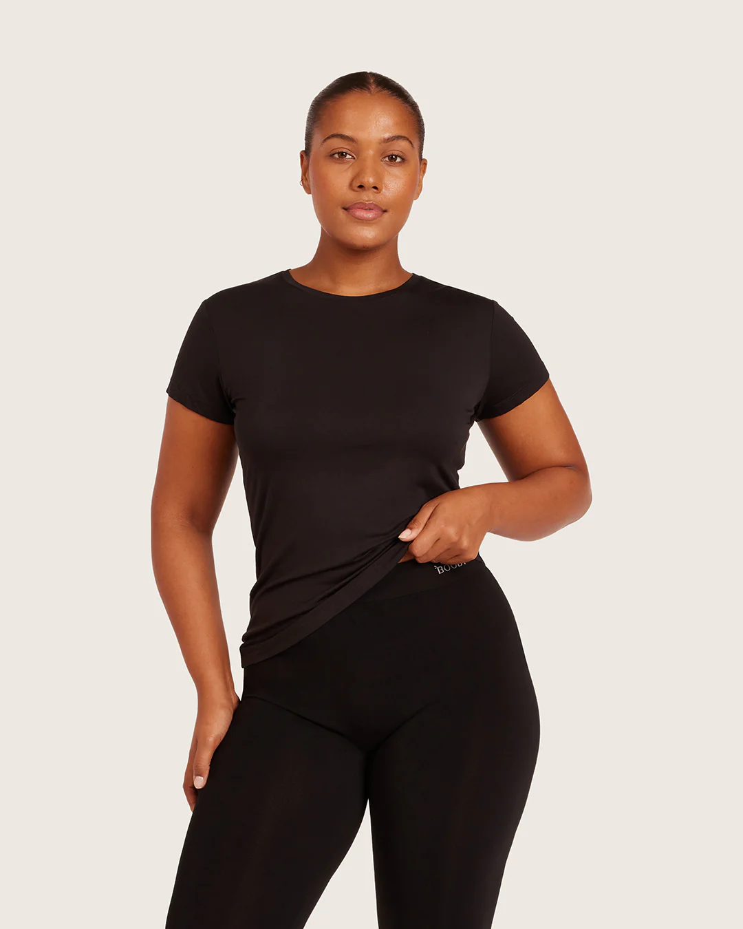 Women's Base Layer Crew Neck T-Shirt - Black - Image 5
