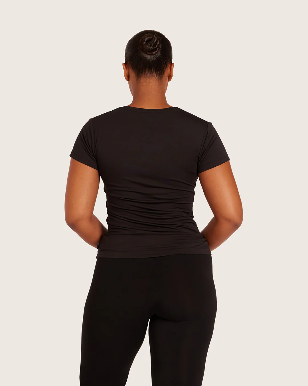 Women's Base Layer Crew Neck T-Shirt - Black - Image 7