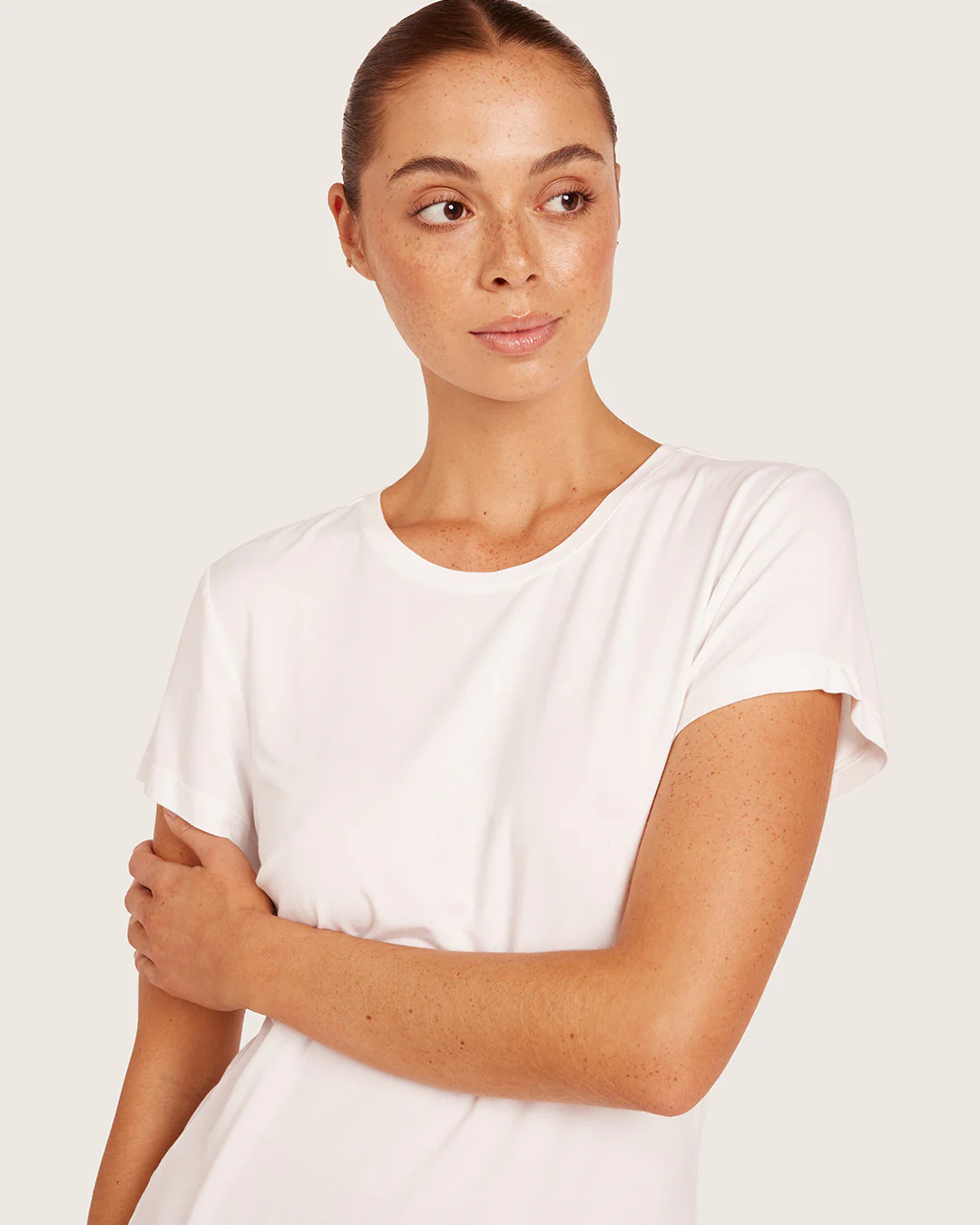 Women's Base Layer Crew Neck T-Shirt - White - Image 4