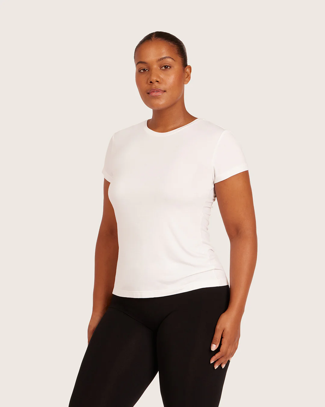 Women's Base Layer Crew Neck T-Shirt - White - Image 6