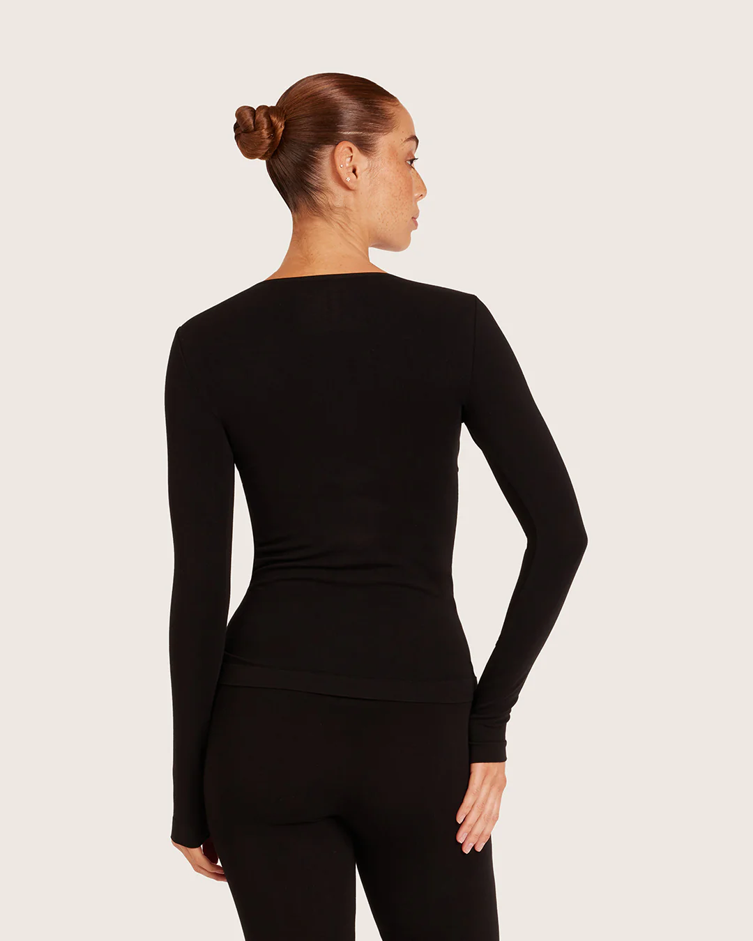 Women's Base Layer Long Sleeve Top - Black - Image 3