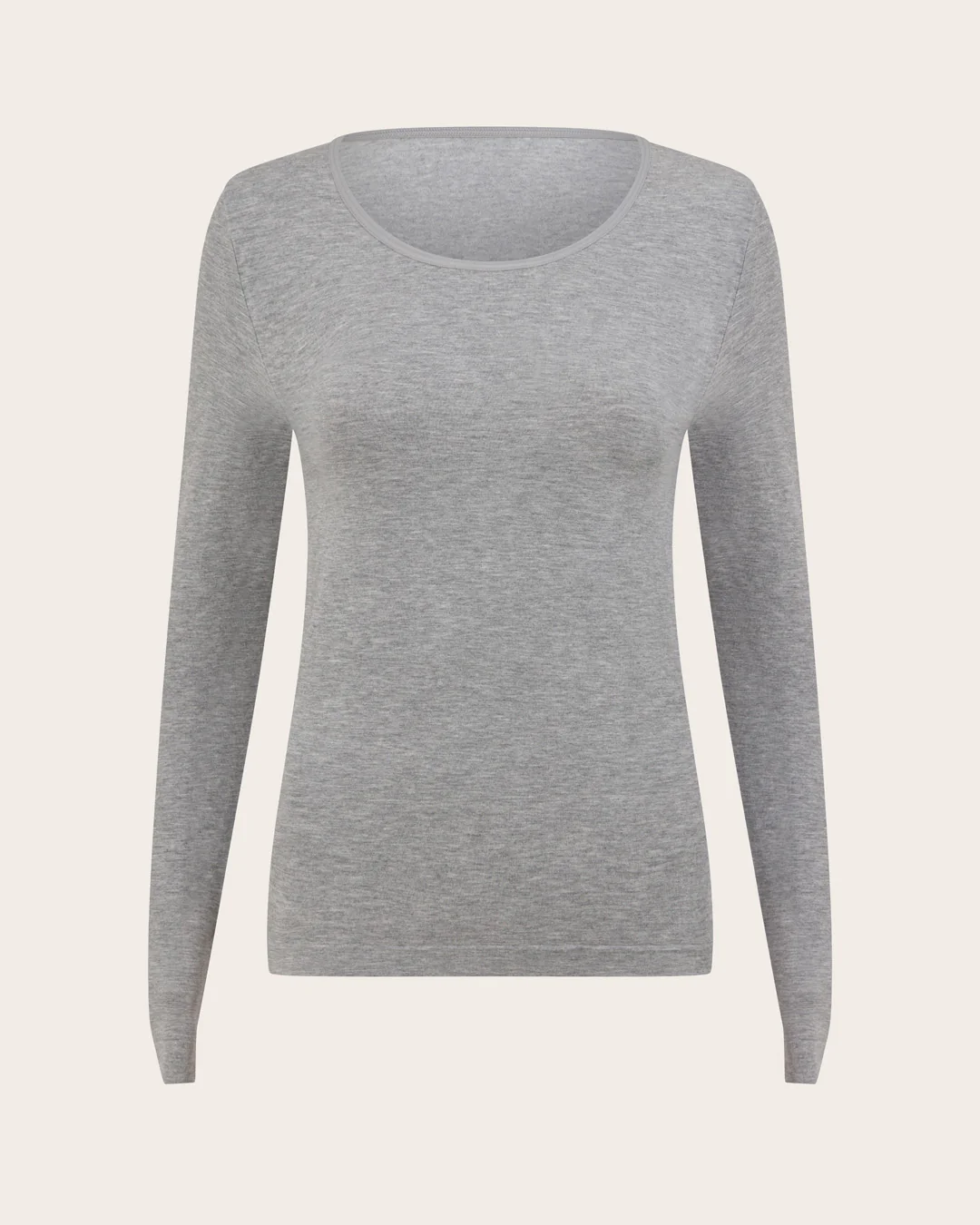 Women's Base Layer Long Sleeve Top - Light Grey Marl - Image 10