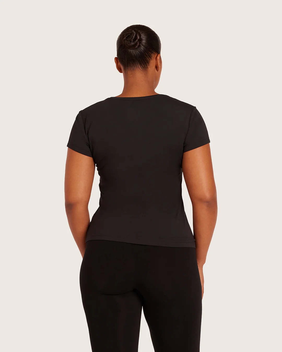 Women's Base Layer V-Neck T-Shirt - Black - Image 6