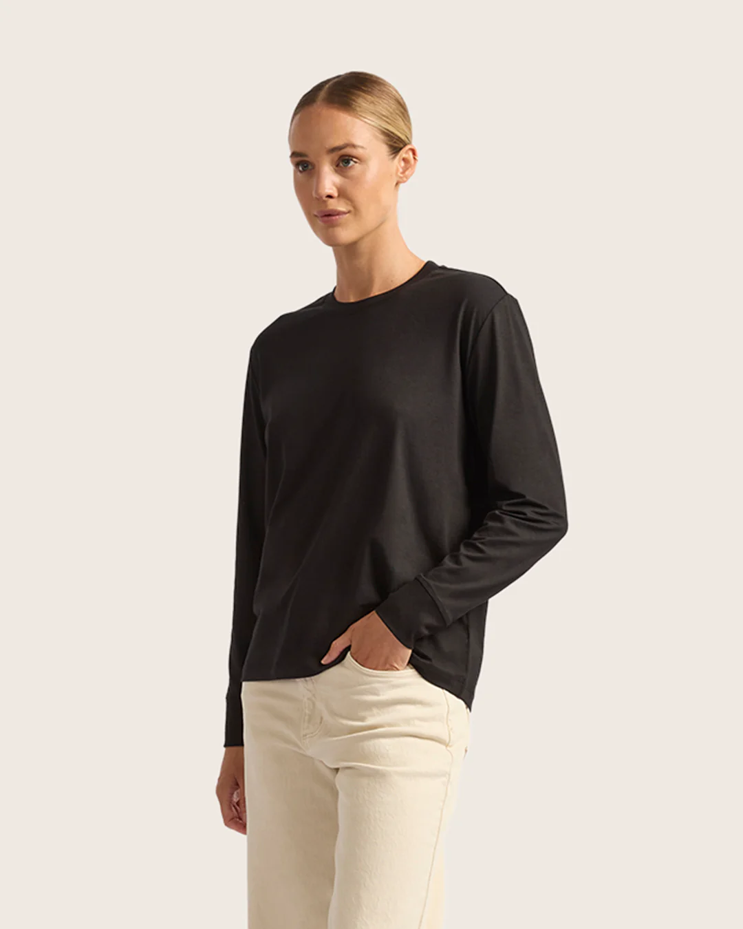 Women's Classic Long Sleeve T-Shirt - Black - Image 3