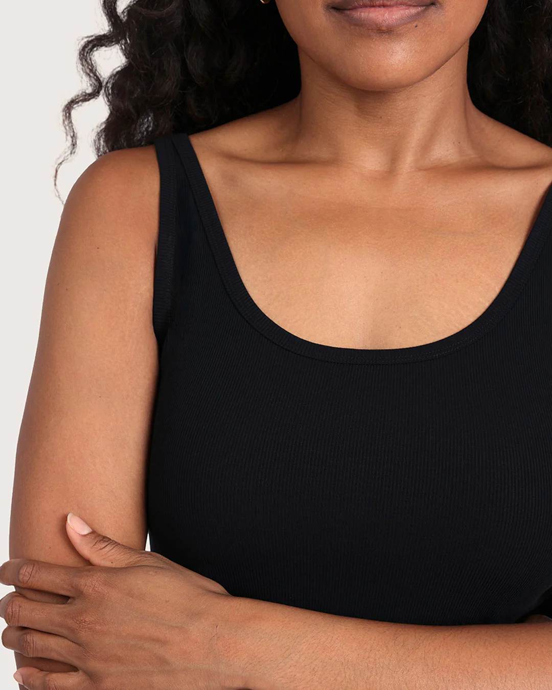 Women's Ribbed Tank Top - Black - Image 14